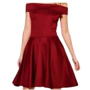 Boohoo Tamsin Off Shoulder Skater Dress Size 10 NWT